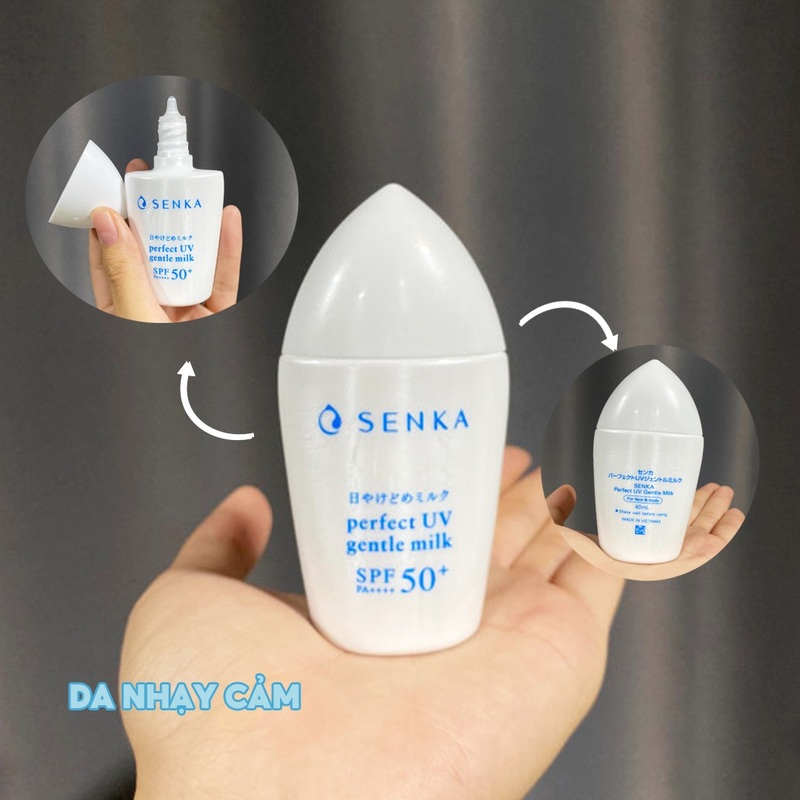 Sữa Chống Nắng Senka Perfect UV Gentle Milk SPF50+ PA++++ Cho Da Nhạy Cảm 40ml