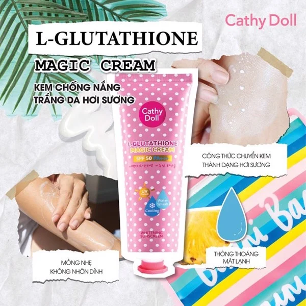 Kem Chống Nắng Cathy Doll Whitening Sunscreen L-Glutathione Magic Cream 60ml