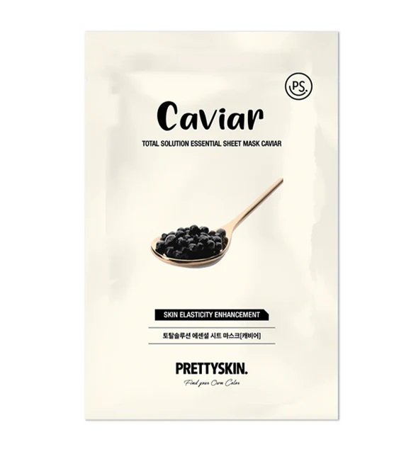 Mặt Nạ Giấy Prettyskin Total Solution Essential Seat Mask Caviar - Trứng Cá Muối 