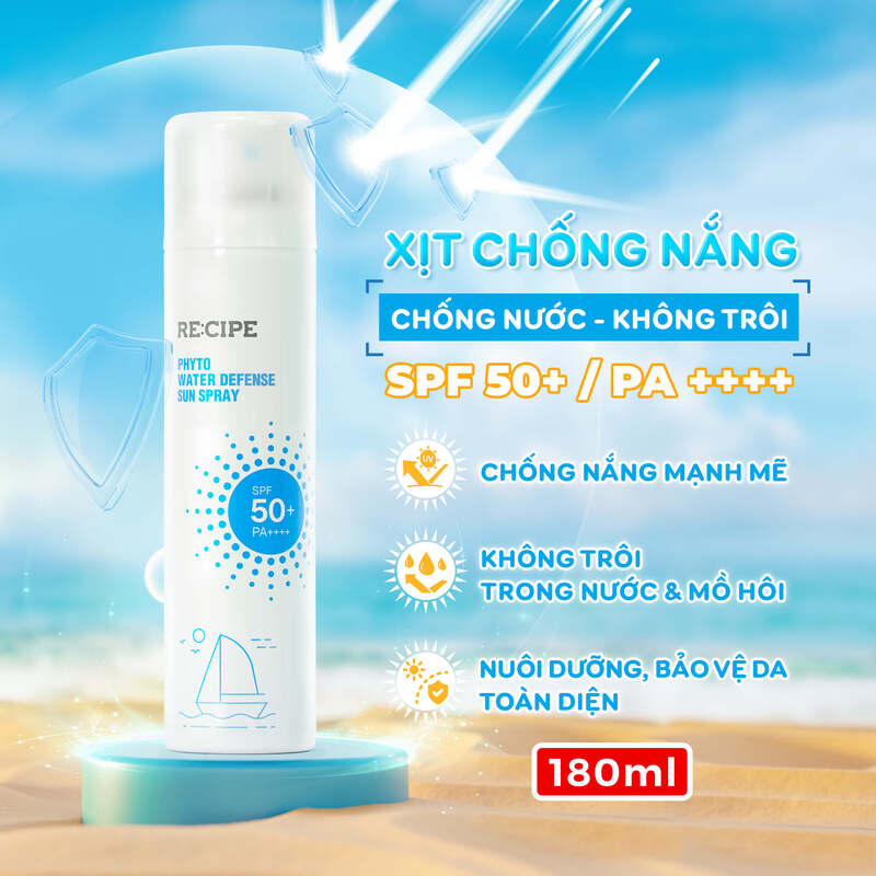 Xịt Chống Nắng Re:cipe Phyto Water Defense Sun Spray SPF50+ PA++++ 180ml