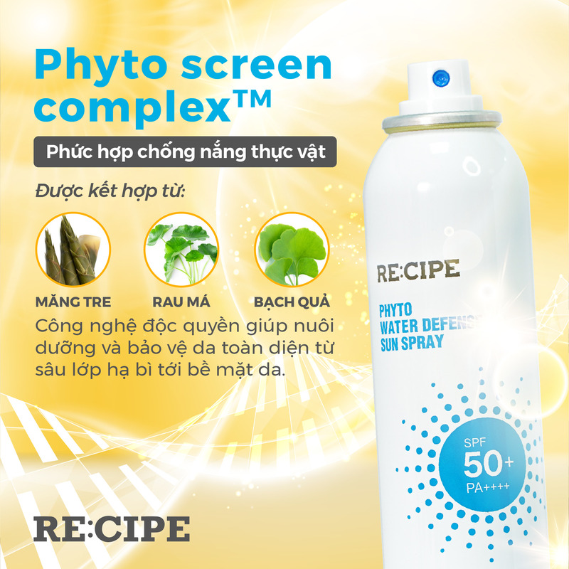 Xịt Chống Nắng Re:cipe Phyto Water Defense Sun Spray SPF50+ PA++++ 180ml