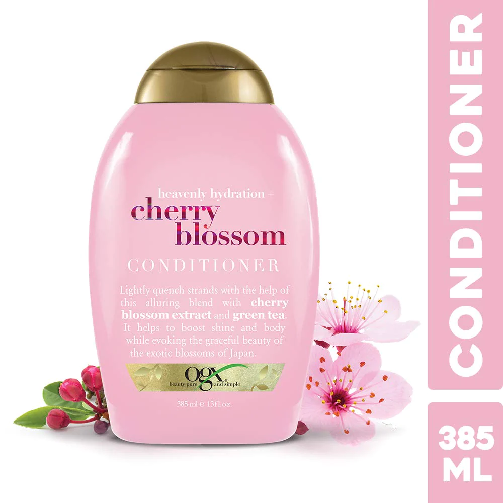 Dầu Xả OGX Heavenly Hydration + Cherry Blossom Conditioner Chiết Xuất Hoa Anh Đào 385ml