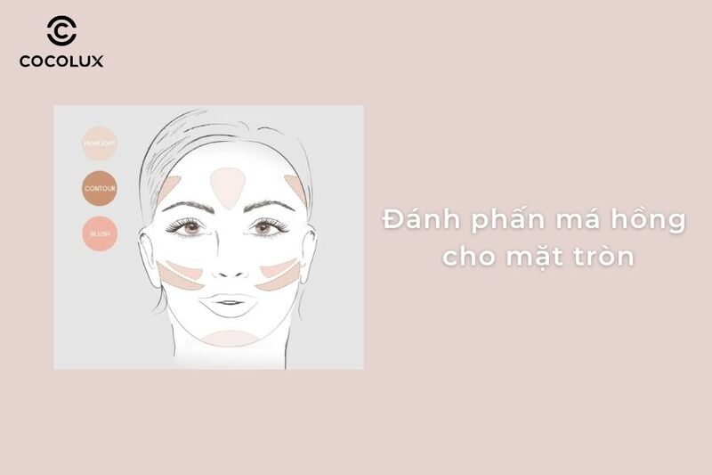 Đánh phấn má hồng cho mặt tròn