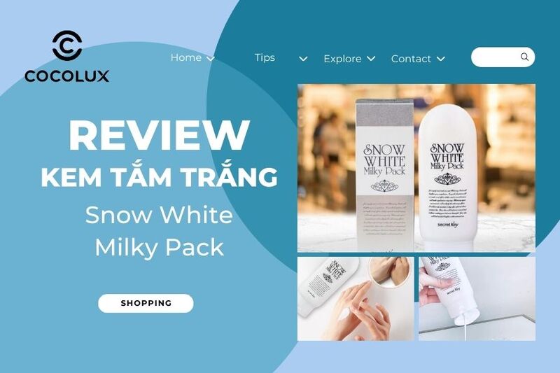 Review Kem Tắm Trắng Secret Key Snow White Milky Pack