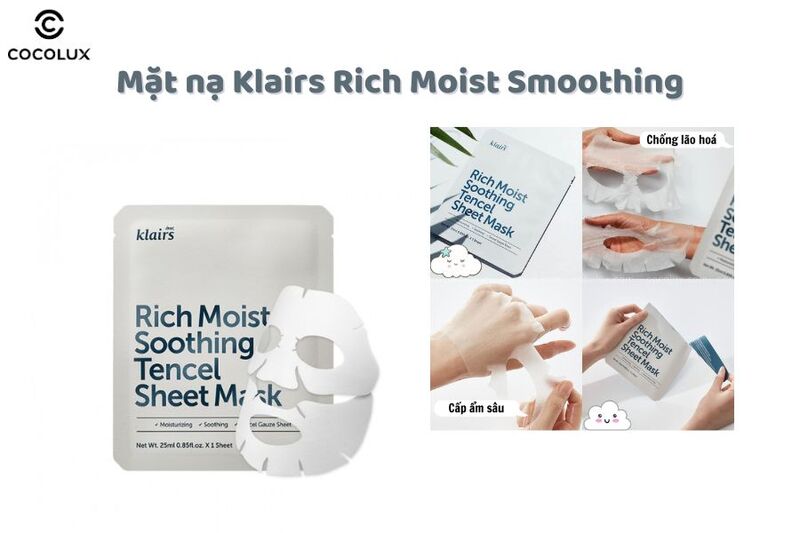 Mặt nạ Klairs Rich moist smoothing