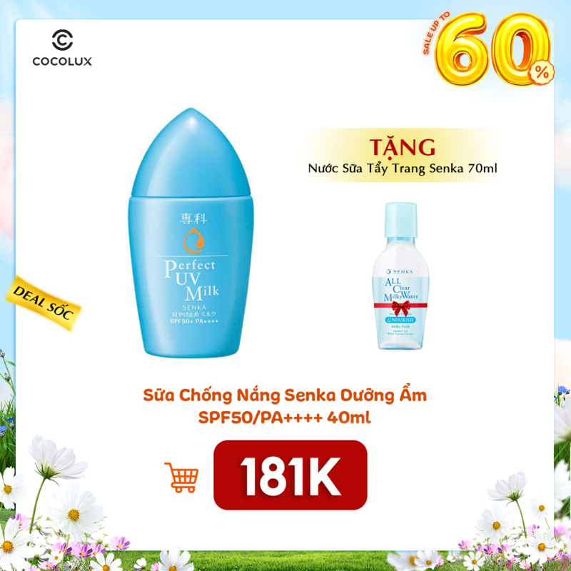 Sữa Chống Nắng Senka Dưỡng Ẩm SPF50/PA++++ 40ml