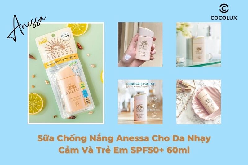 Sữa Chống Nắng Anessa Cho Da Nhạy Cảm Và Trẻ Em SPF50+ 60ml