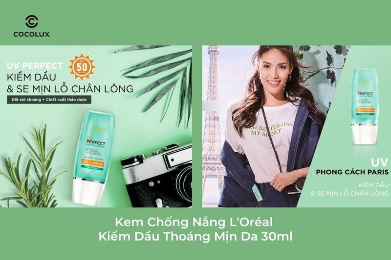 Kem Chống Nắng L'Oréal Kiềm Dầu Thoáng Mịn Da 30ml