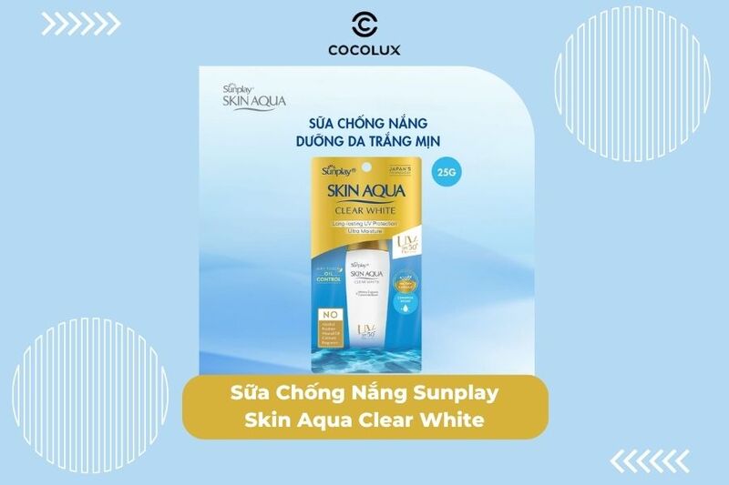 Sữa Chống Nắng Sunplay Skin Aqua Clear White SPF50+ PA++++ Dưỡng Da Trắng Mịn 25g