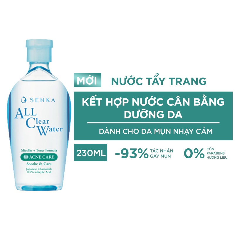Nước Tẩy Trang Senka All Clear Water Acne Care Ngừa Mụn 230ml