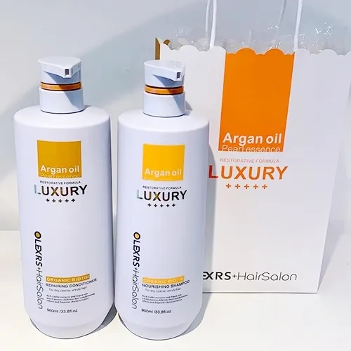 Bộ Sản Phẩm Dầu Gội Và Xả Olexrs Hair Salon Luxury Argan Oil Organic Biotin Ngăn Ngừa Rụng Tóc 960ml
