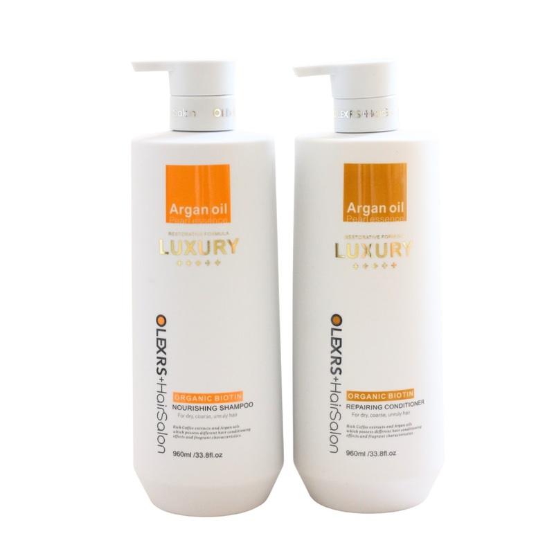 Bộ Sản Phẩm Dầu Gội Và Xả Olexrs Hair Salon Luxury Argan Oil Organic Biotin Ngăn Ngừa Rụng Tóc 960ml