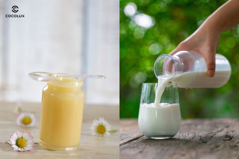 Mặt nạ từ sữa ong chúa và sữa tươi không đường