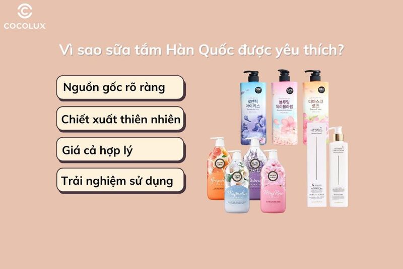 Những lý do sữa tắm Hàn Quốc rất được ưa chuộng trên thị trường