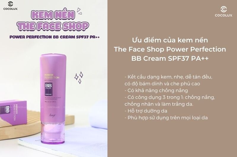 Review kem nền đa năng The Face Shop Power Perfection BB Cream SPF37 PA++