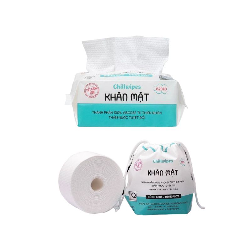 Khăn Mặt Khô Chillwipes - Gói Cuộn 80 Khăn