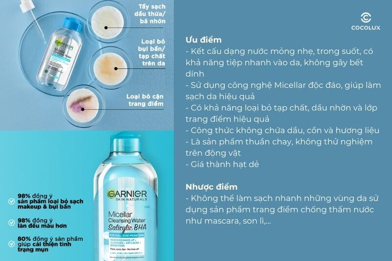 Ưu điểm và nhược điểm của nước tẩy trang Garnier nắp xanh