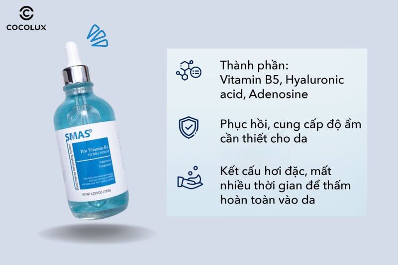 Tinh Chất Phục Hồi V&agrave; Cấp Ẩm Smas Pro Vitamin B5 Hydra Serum 120g