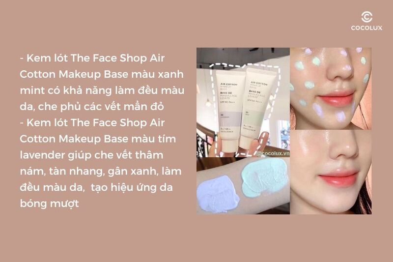 Review kem lót The Face Shop Air Cotton Makeup Base bình dân, giá rẻ