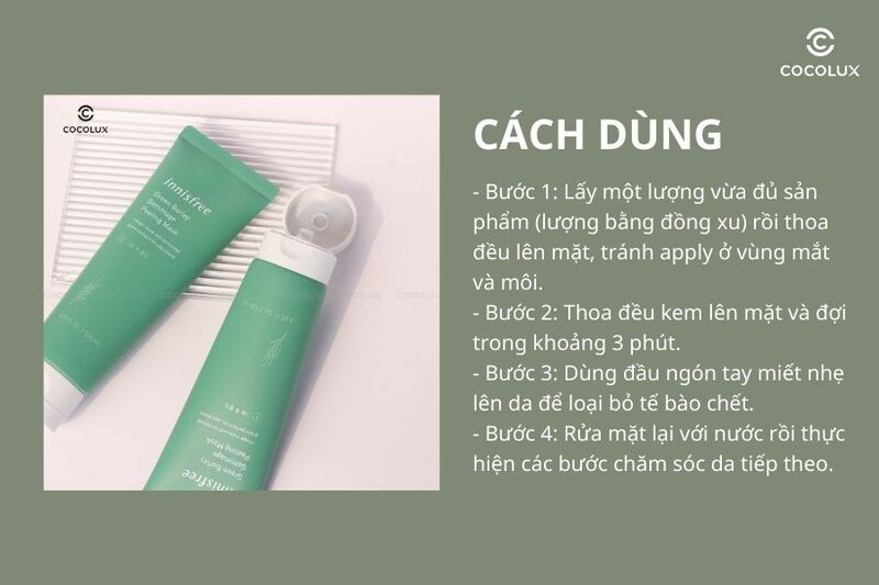 Cách sử dụng tẩy tế bào chết Innisfree lúa mạch Green Barley Gommage Peeling Mask hiệu quả