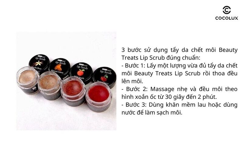 3 bước dùng tẩy da chết môi Beauty Treats Lip Scrub