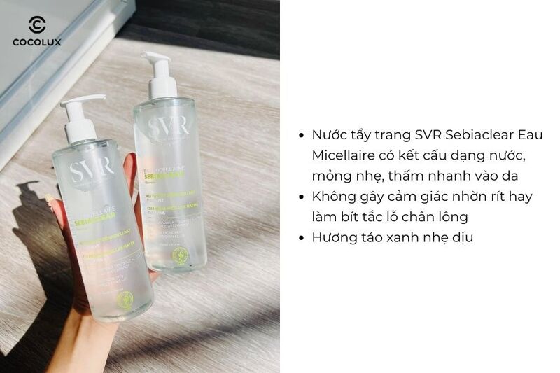 Kết cấu của nước tẩy trang SVR Sebiaclear Eau Micellaire