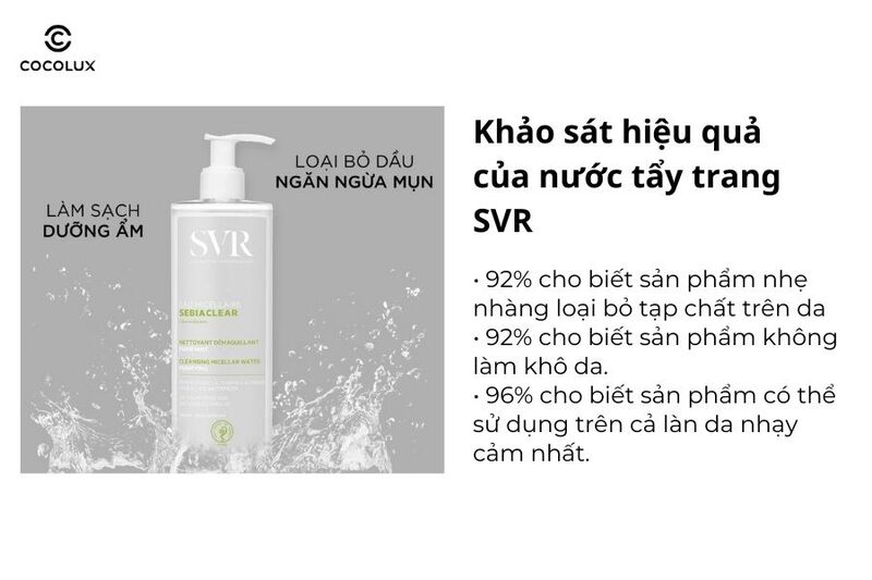 B&agrave;i kiểm tra hiệu quả của&nbsp;nước tẩy trang SVR Sebiaclear Eau Micellaire