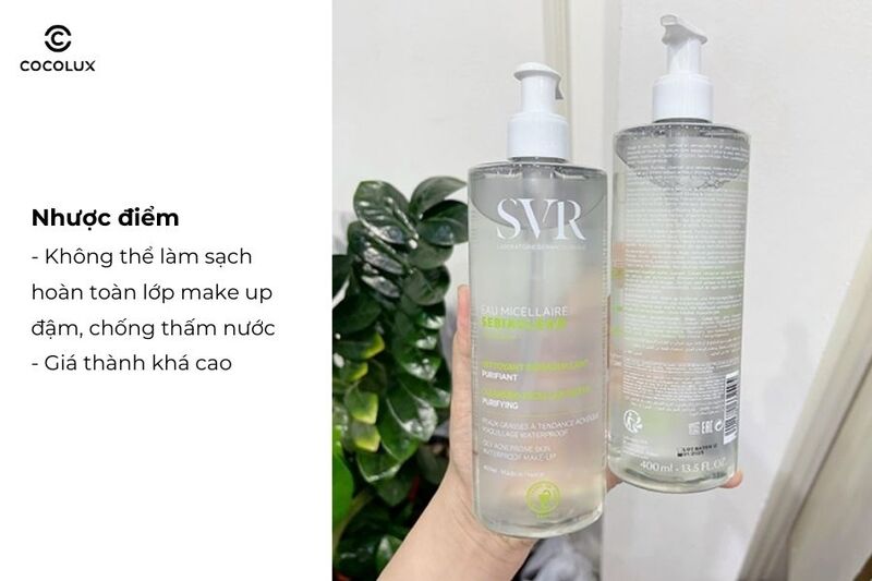 Nhược điểm của&nbsp;nước tẩy trang SVR Sebiaclear Eau Micellaire