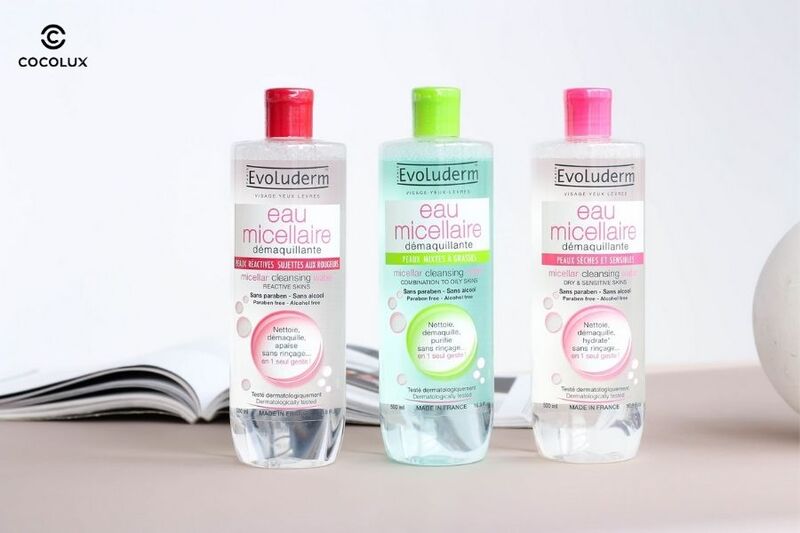 3 loại nước tẩy trang Evoluderm Micellar Cleansing Water