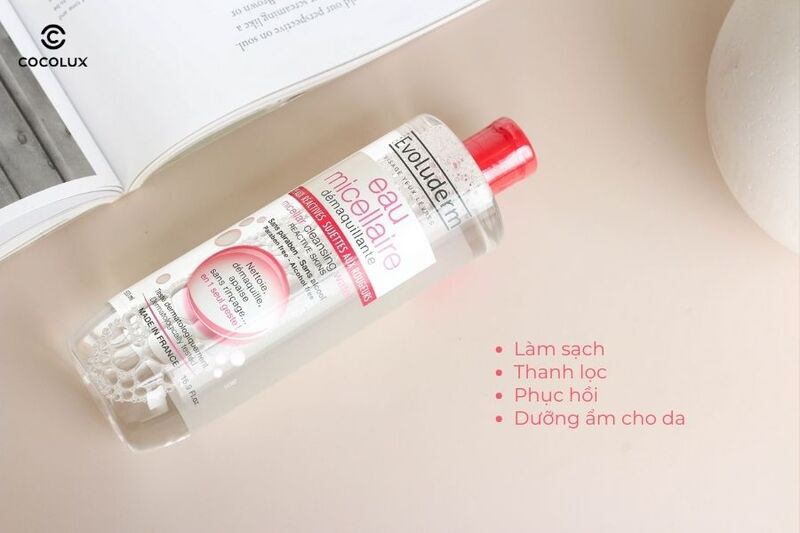 Công dụng nổi bật của nước tẩy trang Evoluderm Micellar Cleansing Water Reative Cleansing