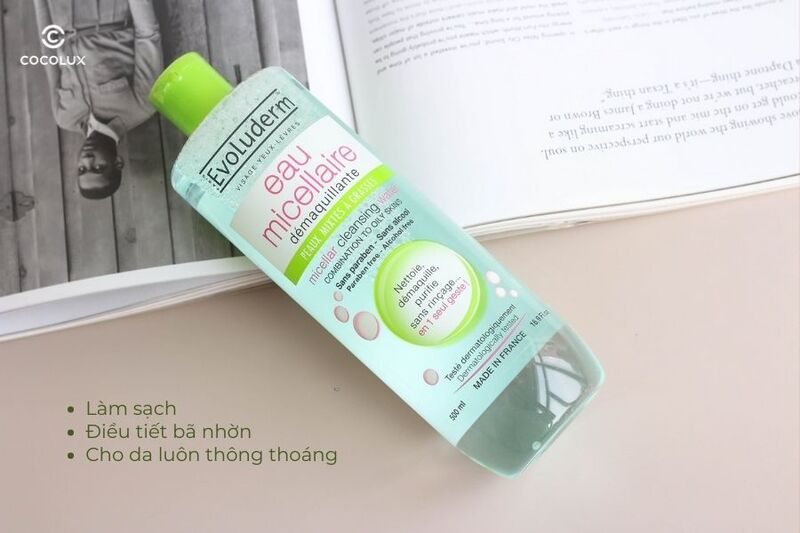 Công dụng chính của nước tẩy trang Evoluderm Micellar Cleansing Water Combination To Oily Skins