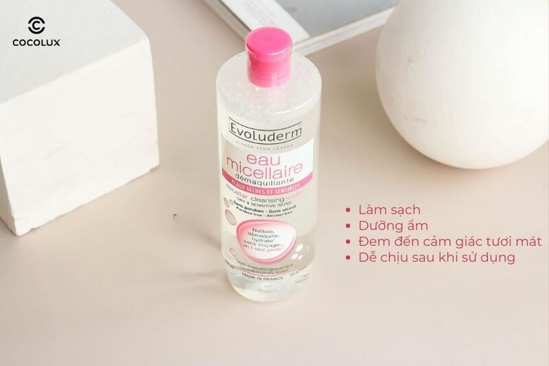 Công dụng tiêu biểu của nước tẩy trang Evoluderm Micellar Cleansing Water Dry & Sensitive Skins