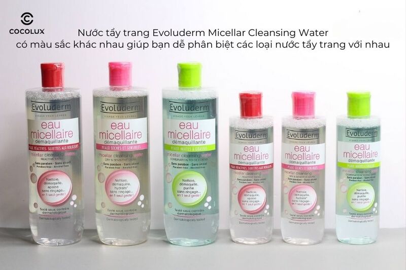 Thiết kế của nước tẩy trang Evoluderm Micellar Cleansing Water
