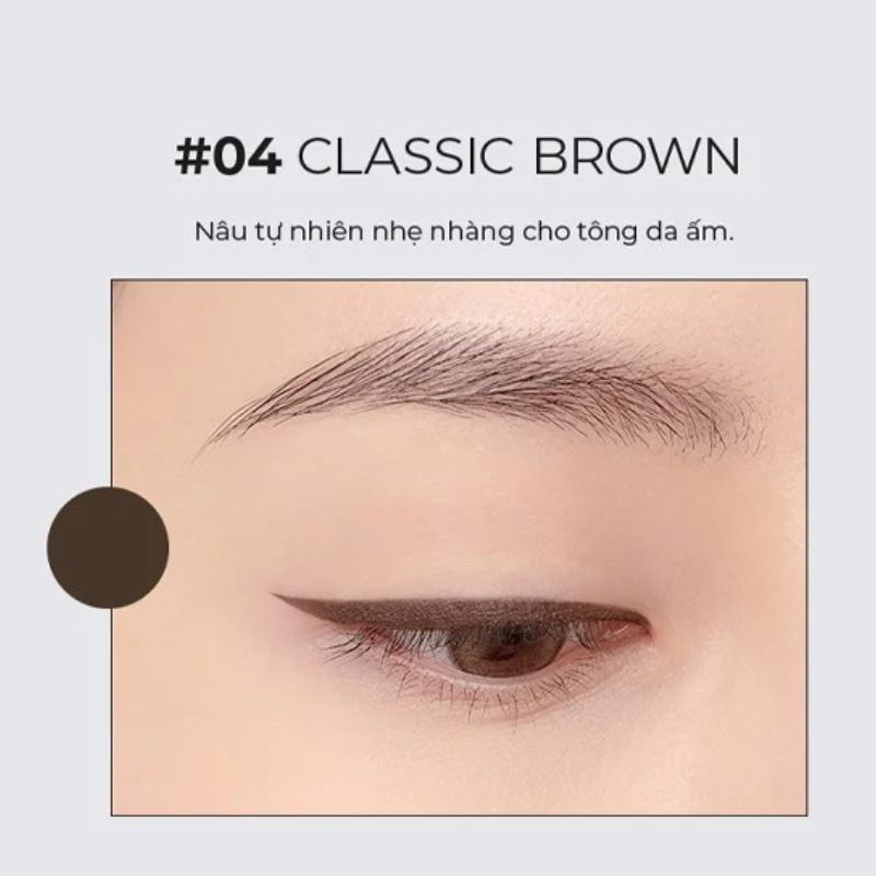 Chì Kẻ Mắt B.O.M Wonderproof Gel Slim Eyeliner Siêu Mảnh Lâu Trôi - #04 Classic Brown