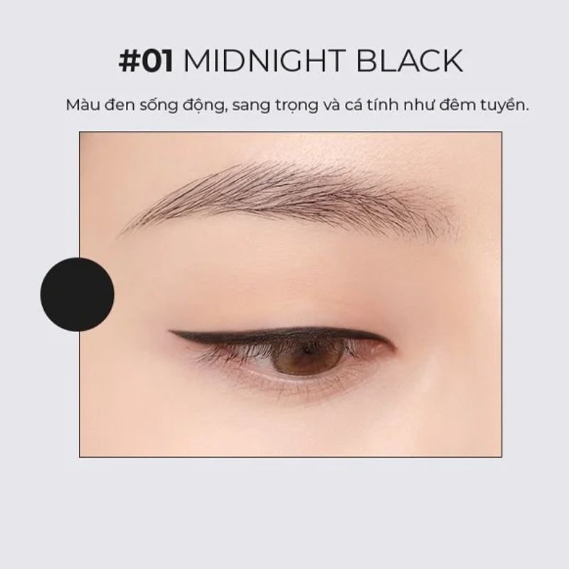 Chì Kẻ Mắt B.O.M Wonderproof Gel Slim Eyeliner Siêu Mảnh Lâu Trôi - #01 Midnight Black
