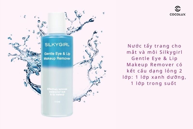 Kết cấu của nước tẩy trang cho mắt v&agrave; m&ocirc;i Silkygirl Gentle Eye & Lip Makeup Remover