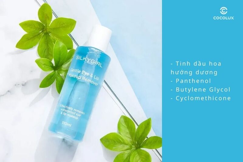 Th&agrave;nh phần của&nbsp;nước tẩy trang cho mắt v&agrave; m&ocirc;i Silkygirl Gentle Eye & Lip Makeup Remover