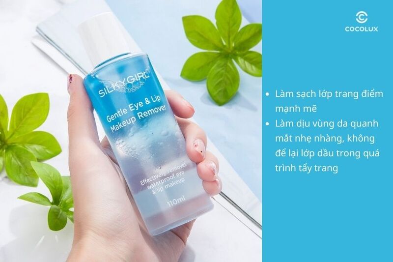 C&ocirc;ng dụng của&nbsp;nước tẩy trang cho mắt v&agrave; m&ocirc;i Silkygirl Gentle Eye & Lip Makeup Remover
