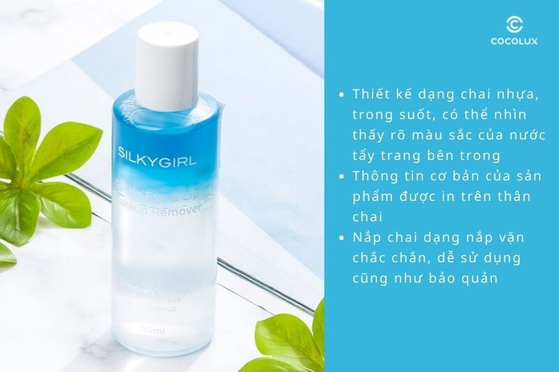 Thiết kế của&nbsp;nước tẩy trang cho mắt v&agrave; m&ocirc;i Silkygirl Gentle Eye & Lip Makeup Remover
