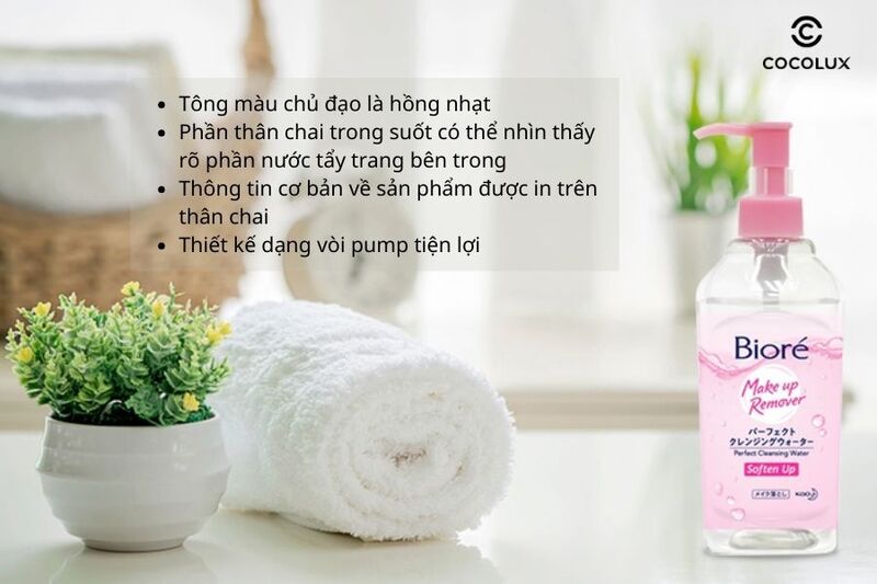 Thiết kế của nước tẩy trang Bioré Make Up Remover Perfect Cleansing Water Soften Up
