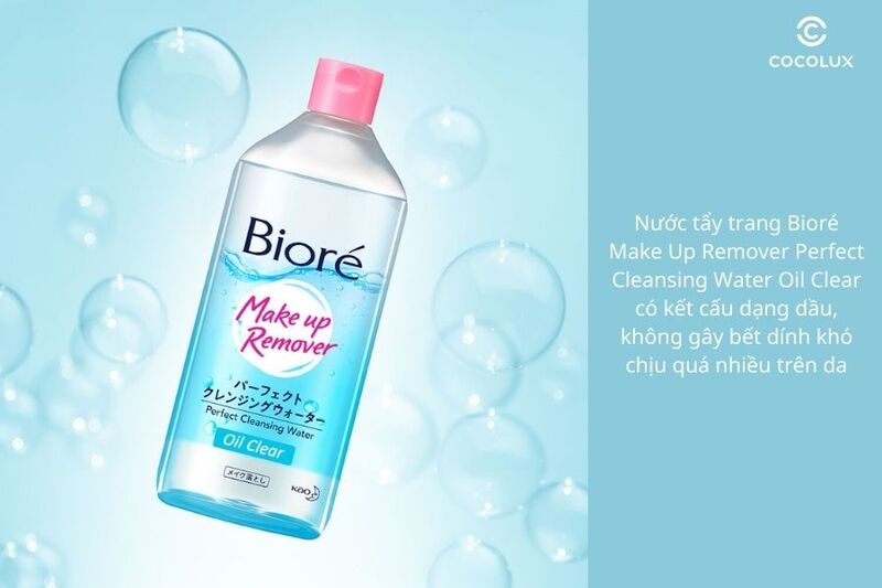 Kết cấu của nước tẩy trang Bioré Make Up Remover Perfect Cleansing Water Oil Clear