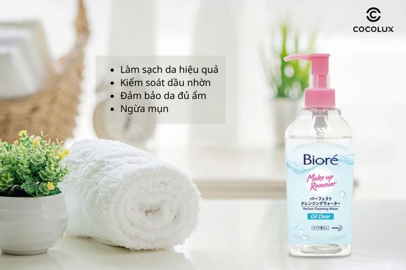 Công dụng của nước tẩy trang Bioré Make Up Remover Perfect Cleansing Water Oil Clear