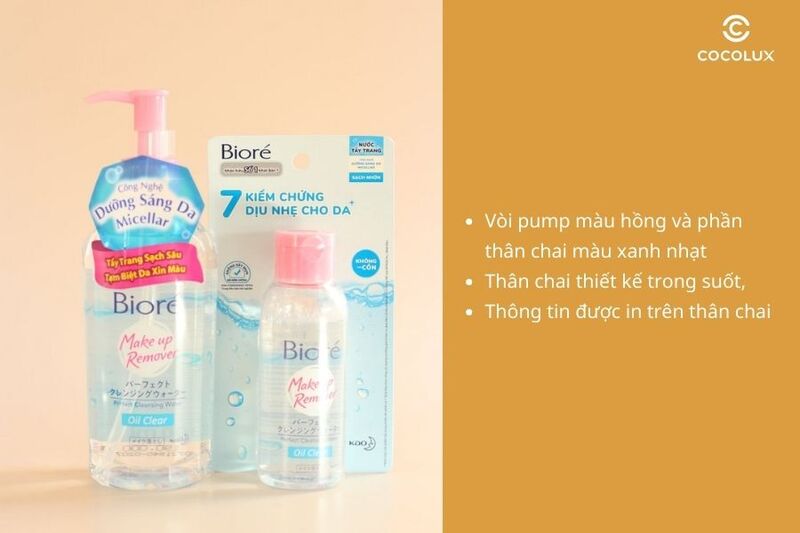 Thiết kế của nước tẩy trang Bioré Make Up Remover Perfect Cleansing Water Oil Clear