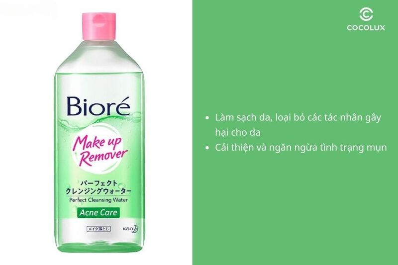 Công dụng của nước tẩy trang Bioré Make Up Remover Perfect Cleansing Water Acne Care