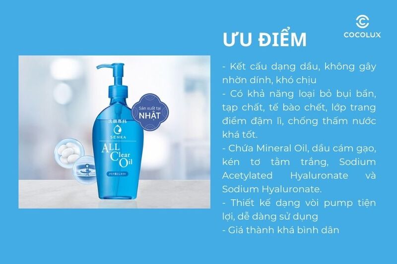 Ưu điểm của dầu tẩy trang Senka All Clear Oil