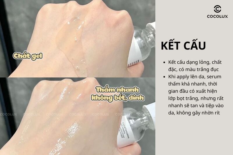 Kết cấu của serum The Ordinary Niacinamide 10% + Zinc 1%
