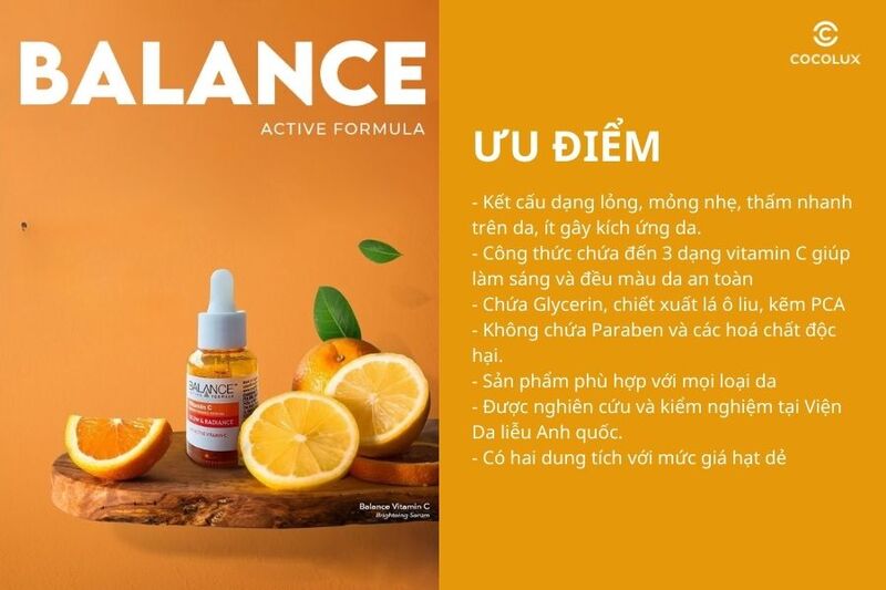 Ưu điểm của serum Balance Vitamin C