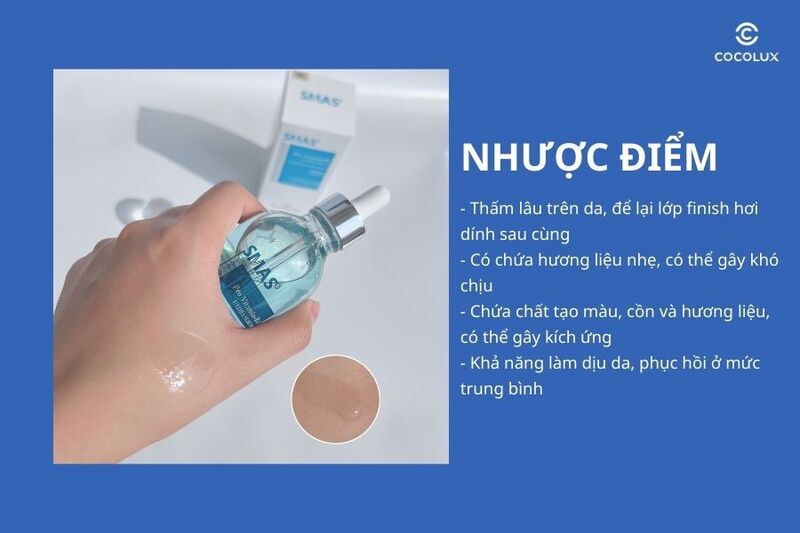 Nhược điểm của serum SMAS Pro Vitamin B5 Hydra