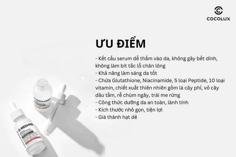 Ưu điểm của serum Medi-Peel Bio-Intense Glutathione 600 White