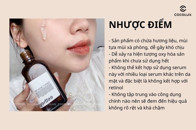 Nhược điểm của tinh chất Esthemax EsthePro Vitamin C Serum 561